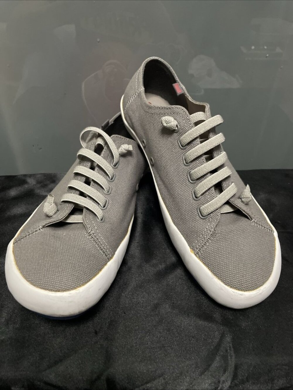 Camper Peu Rambla Mens Size 10 US 43 EU Grey Canvas Slip On Casual Shoes Sneaker